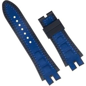 dayeer Nubuck lederen siliconen horlogeband voor Roger Dubuis-riem voor riemaccessoires uit de EXCALIBUR-serie (Color : Blue 9, Size : 28mm)