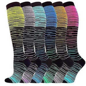 SHYL~JIER Compressiekousen voor dames en heren, 20-25 mmHg, ideaal geschikt voor medisch gebruik, verpleging, fitness, oedeem, spataderen, reizen en zwangerschap, S/M