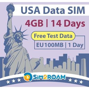 ALLEEN VS Data SIM-kaart 14 dagen | 4 GB 5G LTE-internetgegevens | Gratis testgegevens 100 MB/1 dag in Canada | Reissimkaart | Dubbele lokale Amerikaanse providers, AT&T en T-Mobile | Prepaid simkaart