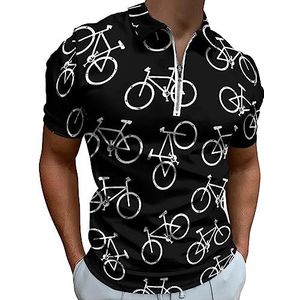 Mountainbikes poloshirt voor heren, casual T-shirts met ritssluiting, golftops, slim fit
