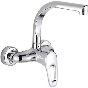 Wall-Mounted Kitchen Sink Mixer Tap For Kitchen Sink Chrome 360° Rotatable Single Lever Tap Kitchen Taps Mixer-B,A