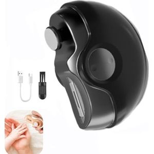 2 in 1 elektrische polijst automatische nagelknipper, elektrische nagelknipper, nageltrimmer met led-licht oplaadbaar for alle leeftijden(Black)