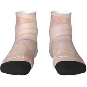 Roségouden marmeren print veelzijdige sportsokken voor casual en sportkleding, geweldige pasvorm voor voetmaten 36-45, Rose Goud Marmer, Eén Maat