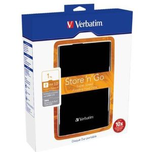 Verbatim Store 'n' Go draagbare 1TB externe harde schijf (6,4 cm (2,5 inch), 5400 rpm, 8 MB cache, USB 3.0/2.0/1.1) zwart