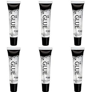 Moon Glitter Glitterlippenlijm, geschikt voor gebruik met alle glitters, inclusief fijne, brokkelige, holografische, iriserende en biologische, set van 6