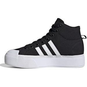 adidas Women's Bravada 2.0 Mid Platform Skate Shoe, Core Black/White/Core Black, 8