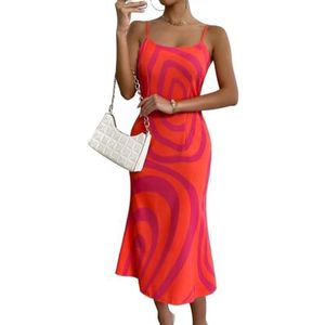 jurken voor dames Cami-jurk met allover print (Color : Hot Pink, Size : L)