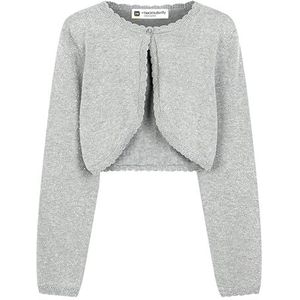 BlackButterfly Meisjes Lang Mouw Sprankelend Vest kinder Kinderen Bolero Shrug (Zilver, 5-6 Jaren)