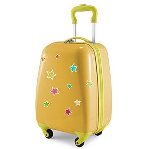 Hauptstadtkoffer - Kinderbagage, kinderkoffer, harde koffer, boordbagage voor kinderen, ABS/PC,, geel + sticker sterren, kinderbagage