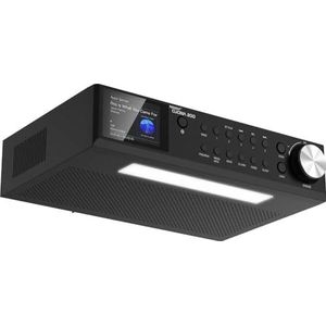 Regent Cucina 200 Keukenradio, onderbouw, dakradio met bluetooth, FM/DAB+, radio met ledstrip, keuken, kleurendisplay, keukentimer met 2 alarmen, perfecte onderbouwradio voor de keuken, kleur: zwart