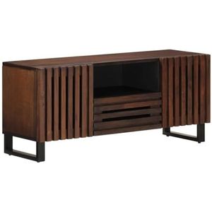 vidaXL Tv-meubel 100x34x46 cm massief mangohout bruin, tv kast, wandkast, tv dressoir, opbergkast, tv kastje, tv wandmeubel, wandmeubel, dressoir