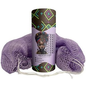 AFRIKI Afrikaanse exfoliërende netspons, authentieke Afrikaanse netspons, zwart eigendom, rugscrubber, 114 cm lang voor normale tot gevoelige huid, voor dagelijks gebruik, originele collectie