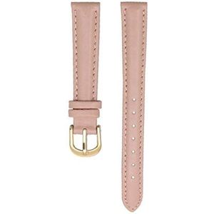 De kijkbands van mannen 14/16/18/20mm Lederen Armband Dames Zachte Horlogeband Plain Horloges Band Pin Gesp horlogeband (Color : Pink Gold_18mm)