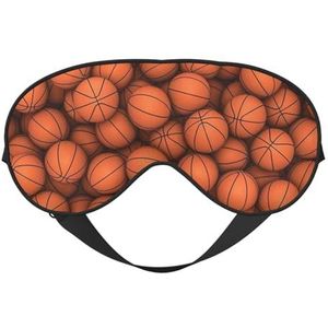 YFSGDLBN Basketbal Oranje gedrukt Zacht Oogmasker Slaap Aid Oogmasker Verduisterend Slaapmasker