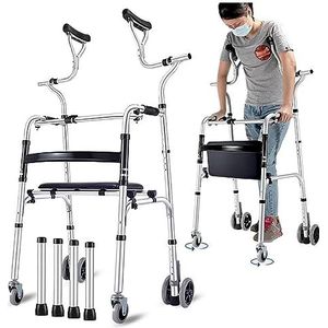 Wandelen frames, met wielen Walker Revalidatie voet Revalidatie hoogte verstelbaar wandelen Aid aluminiumlegering voor mensen die behoefte hebben aan