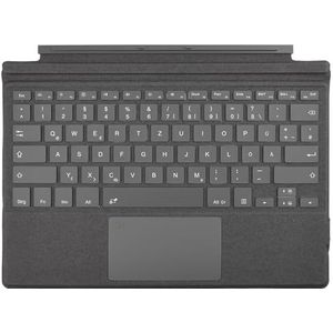 Rii Surface Toetsenbord voor Microsoft Surface Pro 7 Plus/7 / 6 / 5 / 4 / 3, Bluetooth 5.2 Toetsenbord met touchpad en 7-kleurige achtergrondverlichting - Grijs (QWERTZ, Duitse)