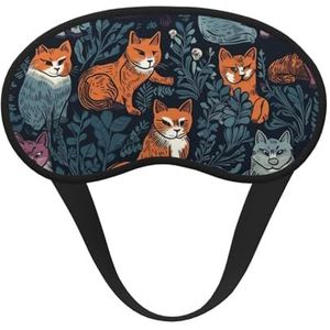 Slaapmasker met kattenprint, zacht, comfortabel oogmasker met verstelbare riem, verduistering, oogslaapschaduw, hoes voor vrouwen, meisjes, mannen, reizen, yoga, dutje in ploegendienst
