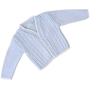 Babyprem Baby Boy's Cardigan Acryl Blauw Kabel Gebreid 0-6 Maanden