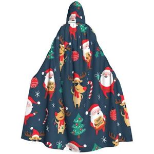 NEZIH Kerstman Kerst Hooded Mantel Voor Volwassenen, Carnaval Heks Cosplay Gewaad Kostuum, Carnaval Feestbenodigdheden, 185cm