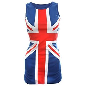 Dames Union Jack Jurk - Rood, Wit en Blauw Union Jack Flag Klassieke Jurk - 90s Muziek Iconen, Brit Pop, VE Day, King's Coronation Fancy Dress, Blauw, L