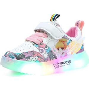 Lichtgevende led-schoenen for kinderen, lichtgevende schoenen prinsessenprint for meisjes, ademende platte sneakers, lichtgevende schoenen verlichting, peuterschoenen met vleugels