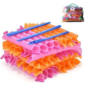 40pcs Heatless Spiral Hair Curlers for Long Hair, No Heat Curlers 22inch/55cm Magic Curls Hair Rollers with Styling Hooks for Women Kids