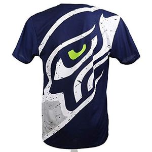 New Era Seattle Seahawks Navy Big Logo Back T-Shirt - L