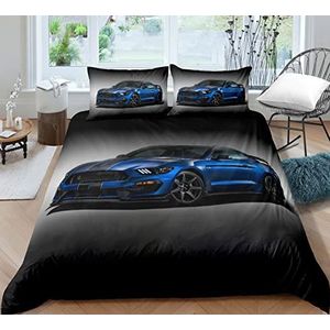 Amacigana Auto De Sport Beddengoedset voor eenpersoonsbed, dekbedovertrek A7,140 x 200 cm