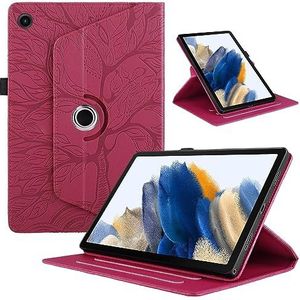 Beschermhoes Compatibel met Lenovo Tab M10 Plus 3rd Gen 10.6 Inch 2022 Tablet Case 360 ​​Graden Draaibare Stand Opvouwbare Tablet Case Tree Of Life Reliëf Shell Tablet Slim Cover Shell (Color : Rosso