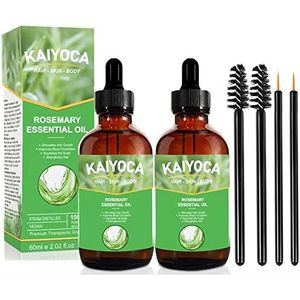 2 Packs Van Etherische Rozemarijn Olie Voor Haargroei - Voedt Hoofdhuid, Stimuleert Groei Voor Man en Vrouw - 60 ml