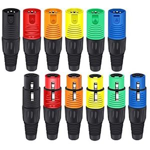 3PIN XLR Kabel Stekker Mannelijk Vrouwelijk Plug Plastic Behuizing Microfoon Luidspreker XLR Jack 20 stuks (Kleur: 10 x M 10 x F-Oranje)