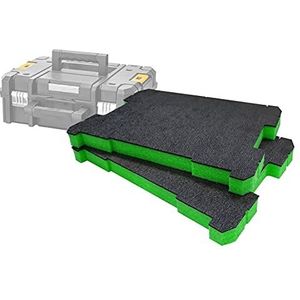 Shadow Foam TSTAK/ProStack Foam Inserts [30mm Green Twin Pack] Easy Peel Foam Inserts voor DeWalt TSTAK & Stanley ProStack Boxes