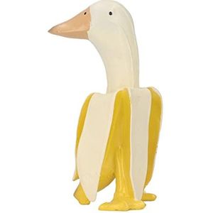 Bananeneend Beeldje, Prachtige Decoratie Schattige Hars Draagbare Banaan Eend Beeldje voor Woonkamer Tuin (Banaan gele eend)