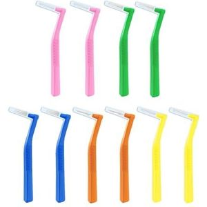 10 stuks interdentale borstels in verschillende kleuren, interdentale borstels met meerdere hoeken, interdentale reinigingsgereedschappen, reinigingsborstels voor dode mondhoeken,