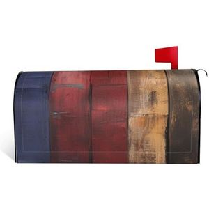 GTKSYNVE Kleurrijke Houten Board Brievenbus Covers Magnetische Standaard Maat 21x18 inch Decoratieve Brievenbus Wraps Waterdichte Post Brief Box Cover Gepersonaliseerde Brievenbus Covers voor Tuin