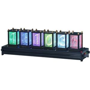 Imitate Glow Tube Clock, 6 Bit IPS Nixie Tube Digital Clock, 6 Bit LCD Time Display, DIY Kits Creative Retro Desk Decoration Gift LED