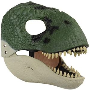 Beluapi Opvallend dinosaurus masker, dino masker met bewegende kaak decoratie. Latex verkleed hoofddeksel met opening en bewegende kaak. Cosplay party, verjaardag, Halloween, Kerstmis. Masker voor kinderen en volwassen, Groen, M