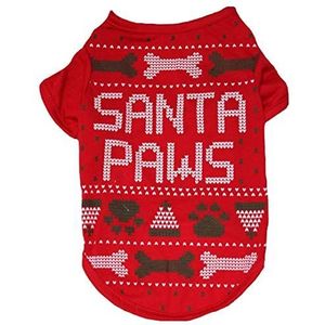Petitebelle Kerst Print Shirt Puppy Hond Kleding (Rode Kerstman, Medium)