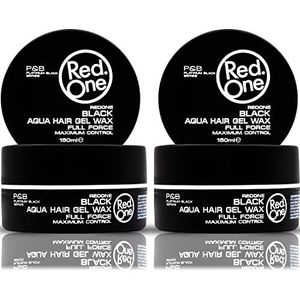 RedOne Aquatic Styling Wax, zwart, 150 ml, geleiwas, extra grip, haarwax voor mannen en vrouwen, langdurige glanslook, kersengeur, maximale controle, 2 stuks