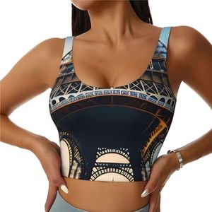 Parijs Eiffeltoren Foto Print Comfortabel Vrouwen Sport Vest Yoga Workout Vest voor Vrouwen Lichtgewicht Zomer, Zwart, S