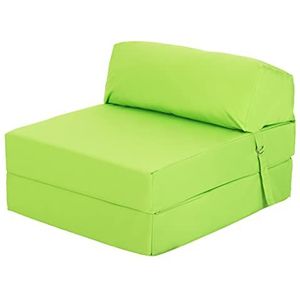 Ready Steady Bed Comfortabele Z-Fold Opvouwbare Stoel | Lichtgewicht Sofa Futon Bed | Zachte, waterbestendige hoes | Ergonomisch ontworpen Zbed matras (Lime)