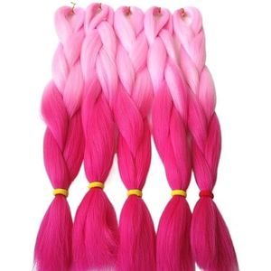 2 verpakkingen per partij 24 inch 100 g hittebestendige synthetische ombre jumbo vlechtdoos haarverlenging(T1B/Silver Gray)