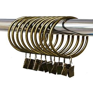 20 STKS Bronzen Gordijn Clips Ringen Metalen Gordijn Ringen Interieur Diameter 38mm/1.5 Inch Galvaniseren Verwerking