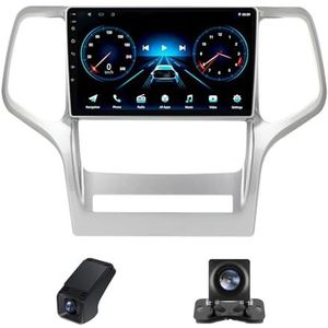 Draadloze Carplay Android 14 Autoradio 2Din 9 inch autoradio geldt voor Jeep Grand Cherokee WK2 2010-2013 met Android Auto GPS-navigatie 9 inch met Bluetooth/Achteruitrijcamera(C10 Pro)