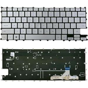 US Zilver/Grijs/Blauw Kleur Laptop Toetsenbord Compatibel met Achtergrondverlichting Voor Samsung voor Galaxy Book voor Flex voor Alpha NP730QCJ NP730QDA(Silver)