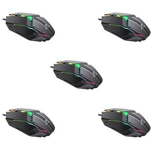 5 set van LED Backlit RGB Wired Gaming Mouse 1600 DPI Gamer Muizen met Zijknoppen