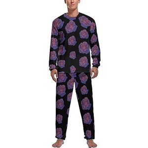 Bi Pride Rose zachte heren pyjama set comfortabele lange mouwen loungewear top en broek geschenken M