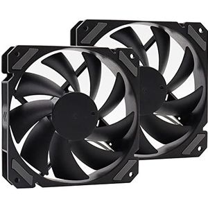 120 mm ventilator zwart PWM 4PIN 12V DC Case fans for processor Koeler waterkoeling computer chassis stille high air volume ventilador (Blade Color : 2 Fans)