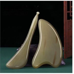 Natuurlijke Hoorn Schraper Gezicht Gua Sha Massage Gereedschap for Lichaam Meridiaan Sloop Gezicht Lifting Afslanken Huid Detox Schoonheid (Color : 5MM 2pcs set)