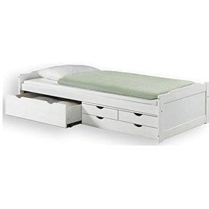 IDIMEX Andrea Bed met opbergruimte van massief grenen, 90 x 200 cm, met 4 schuifladen, logeerbed